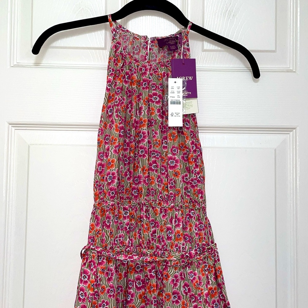 NWT J.Crew Tie Waist Halter Dress in Liberty Ellie Fabric - Picture 6 of 10